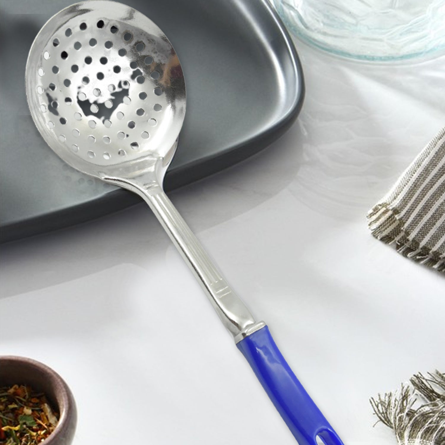 Colander Spoon, Non Slip Hand Polished Thickened Hot Pot Spoon for Kitchen for Restaurant, Stainless Steel Cooking Colander Skimmer Slotted Spoon Kitchen Strainer Ladle with Long Handle for Kitchen Cooking Baking (35 Cm & 34Cm) Colander Spoon, Non Slip Hand Polished Thickened Hot Pot Spoon for Kitchen for Restaurant, Stainless Steel Cooking Colander Skimmer Slotted Spoon Kitchen Strainer Ladle with Long Handle for Kitchen Cooking Baking (35 Cm & 34Cm)